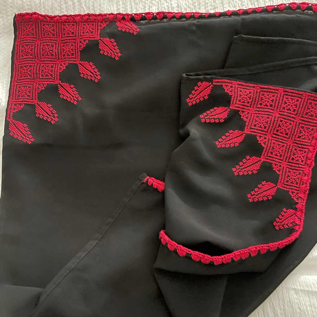 Handmade Embroidery Palestinian Hijab Scarf Shawl